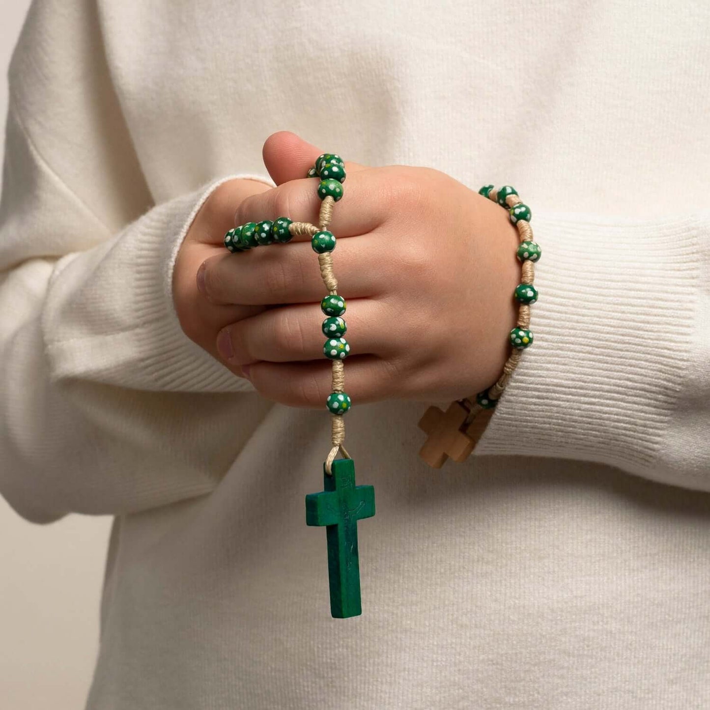 CHILDREN'S BRACCIALETTO ROSARIO - LEGNO - GREEN