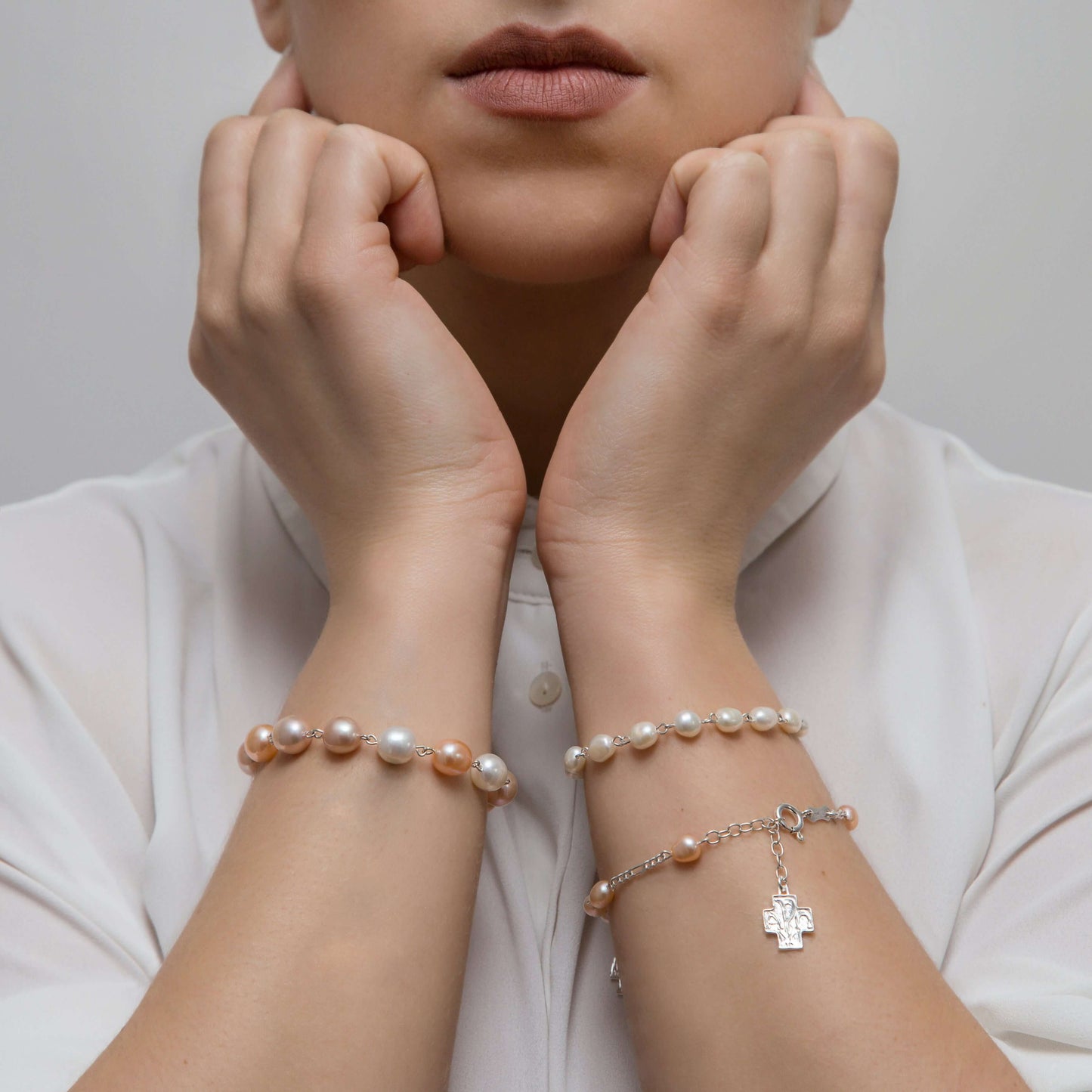 PERLA BEADS BRACCIALETTO ROSARIO - ARGENTO