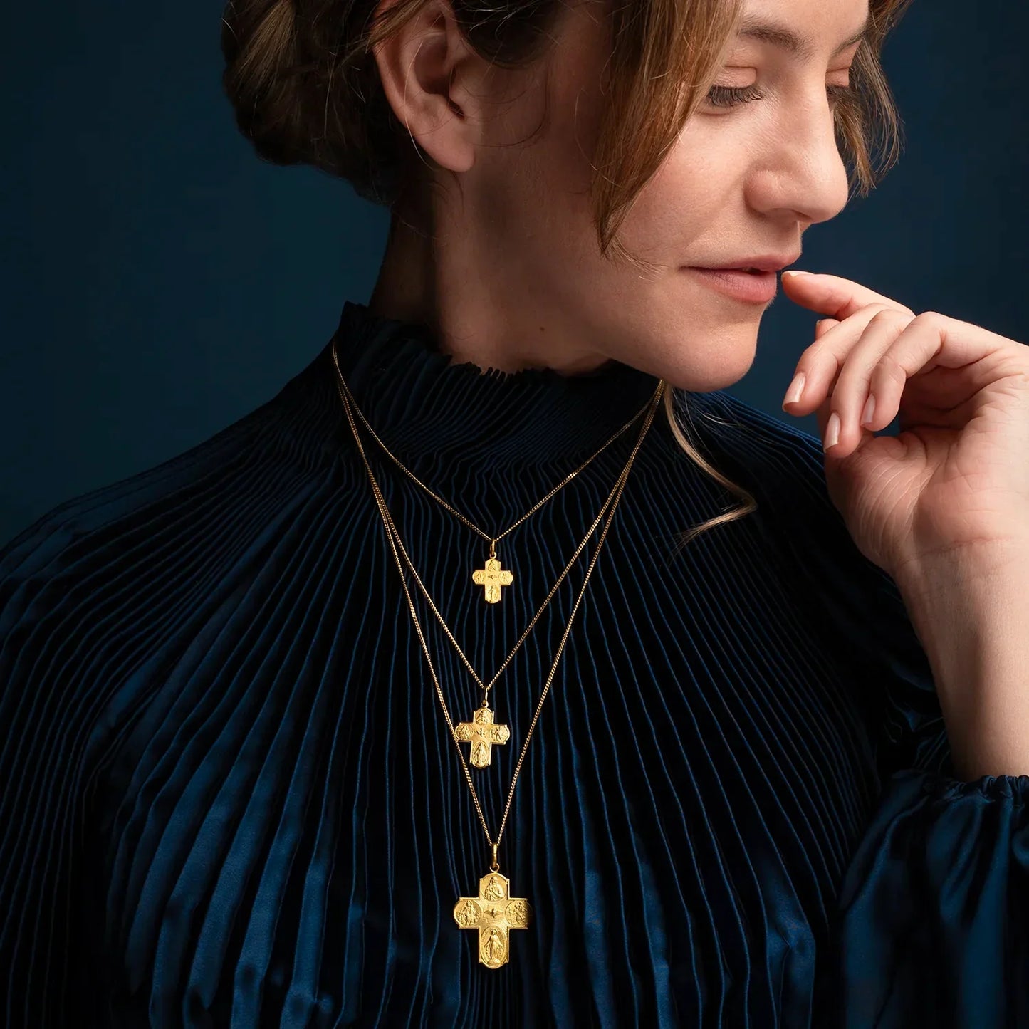 SCAPULAR - PENDENTE CROCE - ORO